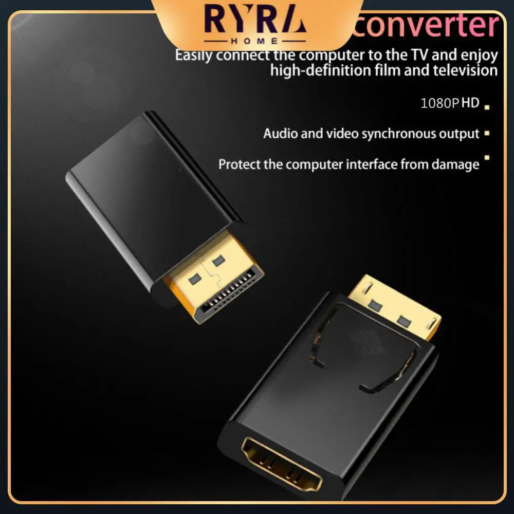 

Displayport To -compatible Black Pbs Shell Cable Adapter Dp To -compatible 1080p Resolution For Pc Tv For Video Audio