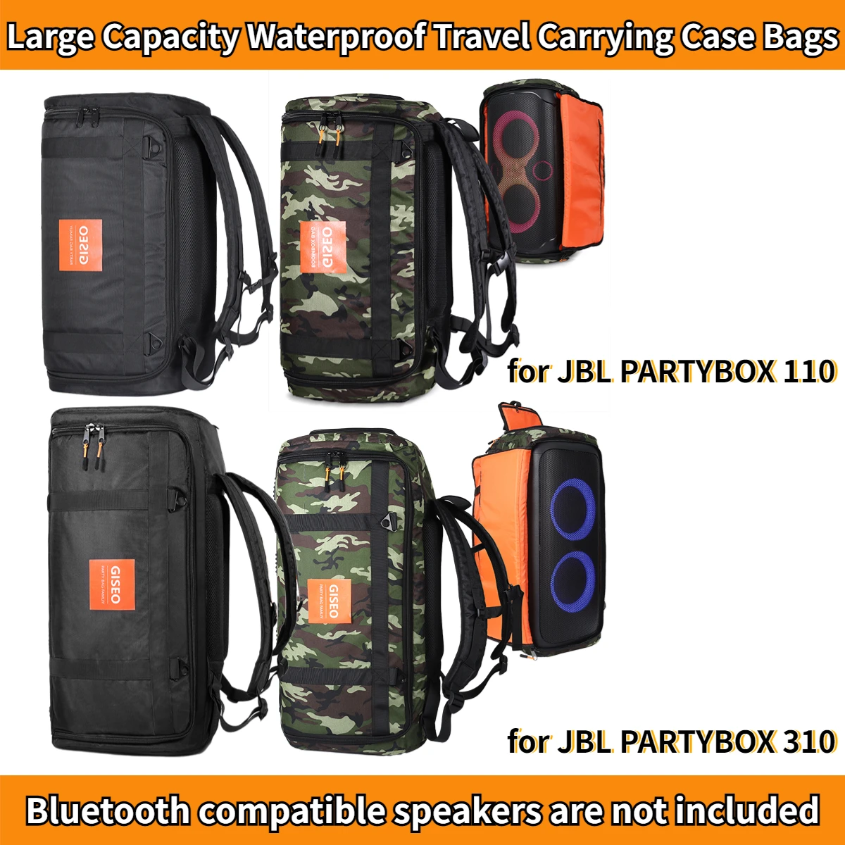 

Многофункциональный водонепроницаемый уличный вместительный рюкзак с Bluetooth совместимый с динамиком для JBL PARTYBOX 110/310