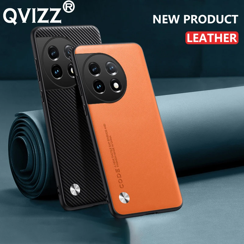 

Leather Case for Oneplus 11 ACE 2 ACE2 Luxury Carbon Fiber Soft Edges Hard Armor Shockproof Phone Cover Oneplus11 OneplusACE2