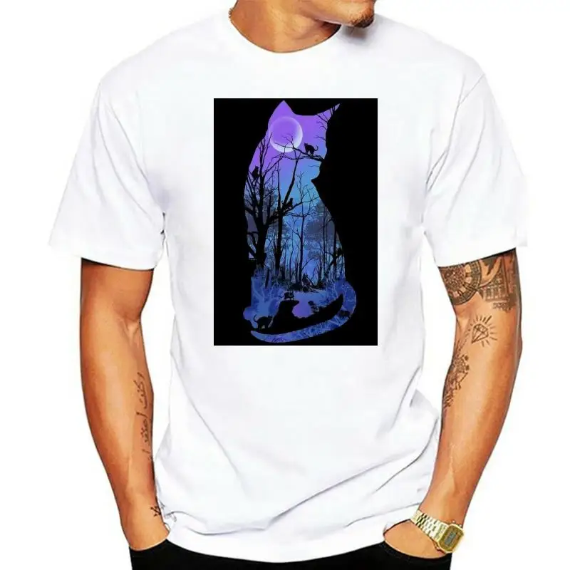 

Фиолетовая Лунная кошка Wicca языческая футболка Удобная футболка повседневные футболки с коротким рукавом с принтом дешевая оптовая продаж...
