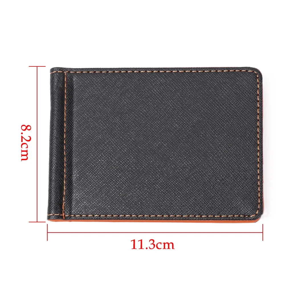 New  PU Leather Men Wallet Sollid Thin Bifold Money Clips Fashion Business Wallet Purse