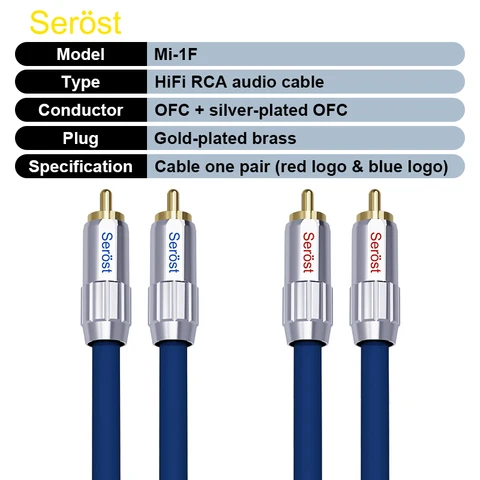 Serost HIFI Mi-Series серебряно-медный аудиокабель RCA 2-to-2