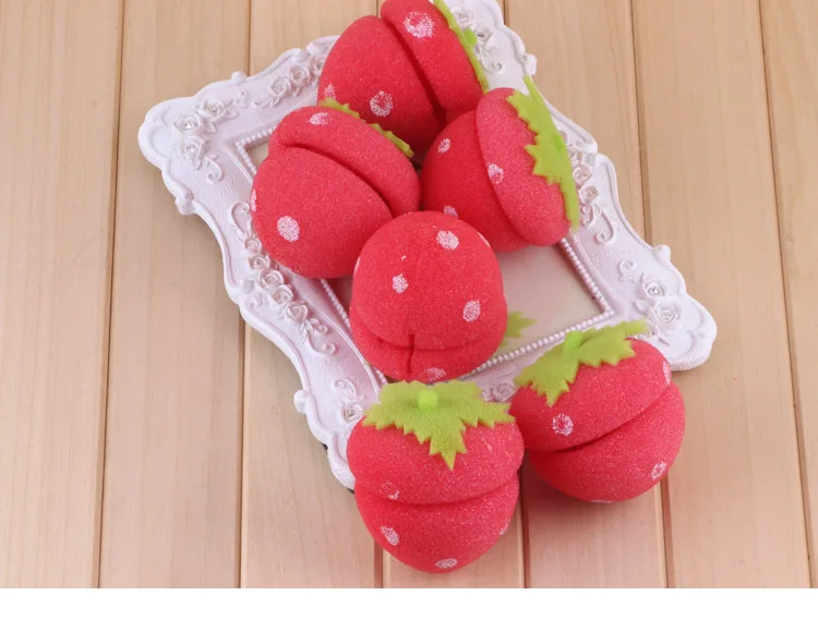 

6 Pcs Hairdressing Tool Curly Fashion Tools Strawberry Hair Care Foam Soft Round Sponge Balls Curlers Bun Tool