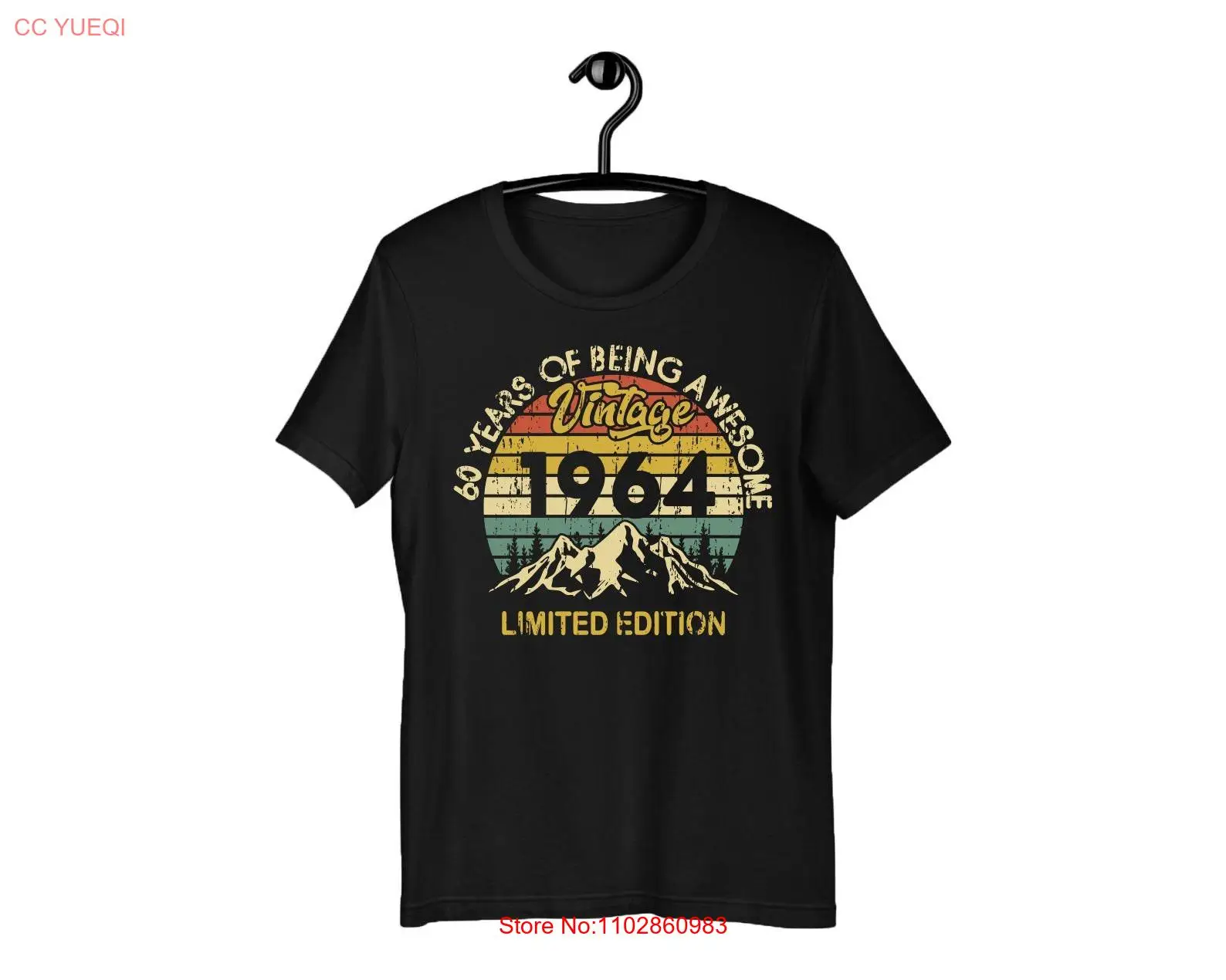 Футболка на 60-й день рождения винтажный ретро-стиль 1964 ограниченная серия