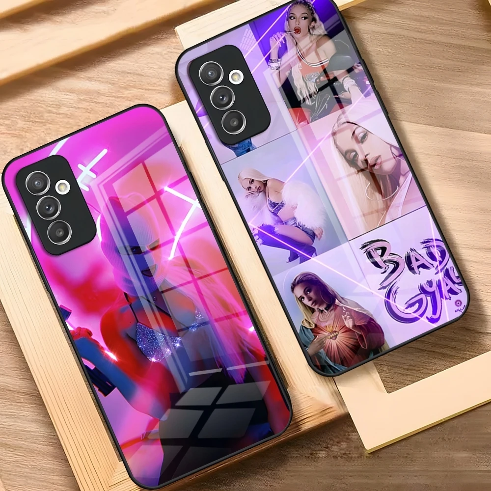 Чехол для телефона Singer Bad Gyal Samsung A52 A71 A21 A54 A20 A12 Galaxy A34 A14 A32 M14 S24 S23 S22 S21 S20 FE Glass Cover