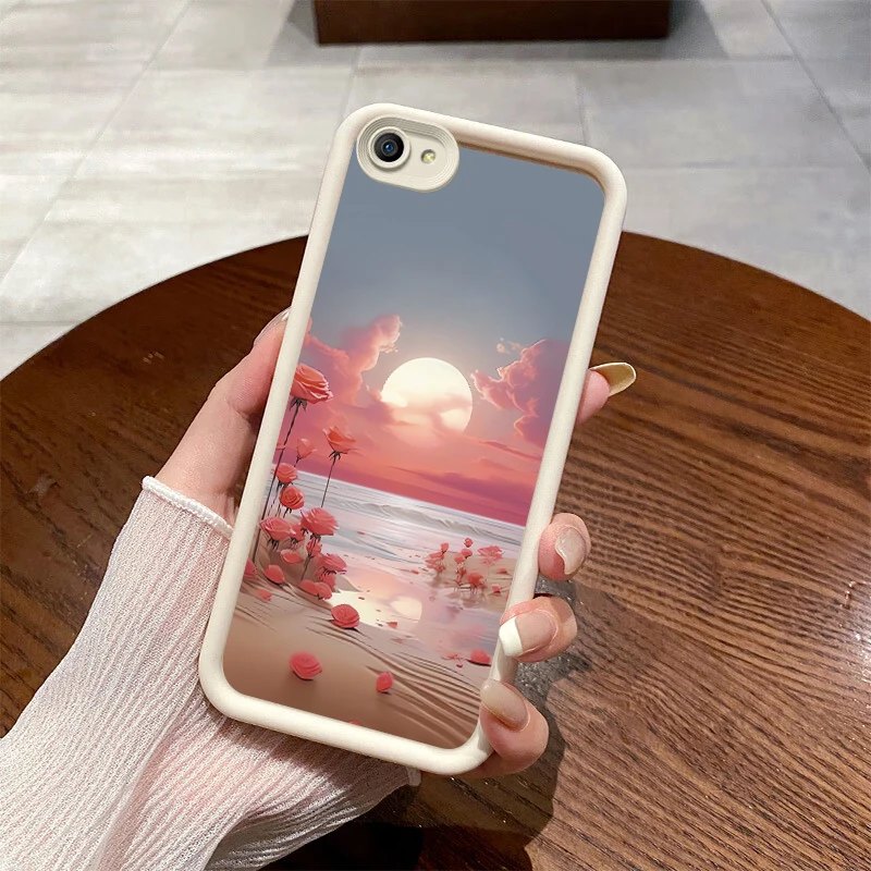 Мягкий чехол с изображением цветов морской Луны ландшафта для VIVO Y75s Y72t Y10 Y77e t1 Y55s