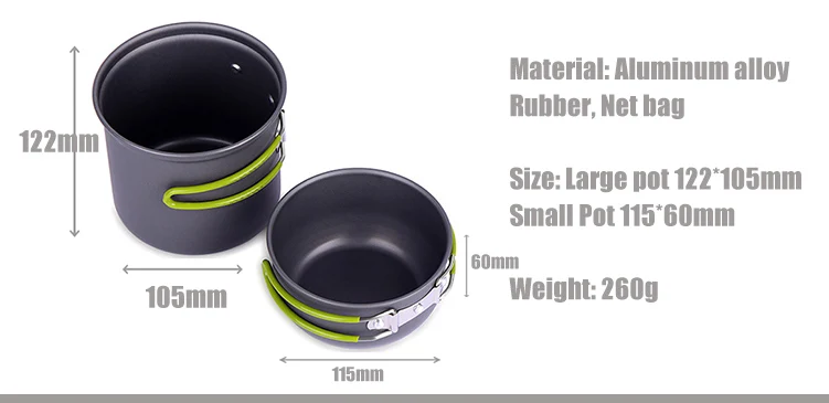 Набор посуды для кемпинга 1-2 человек | Спорт и развлечения