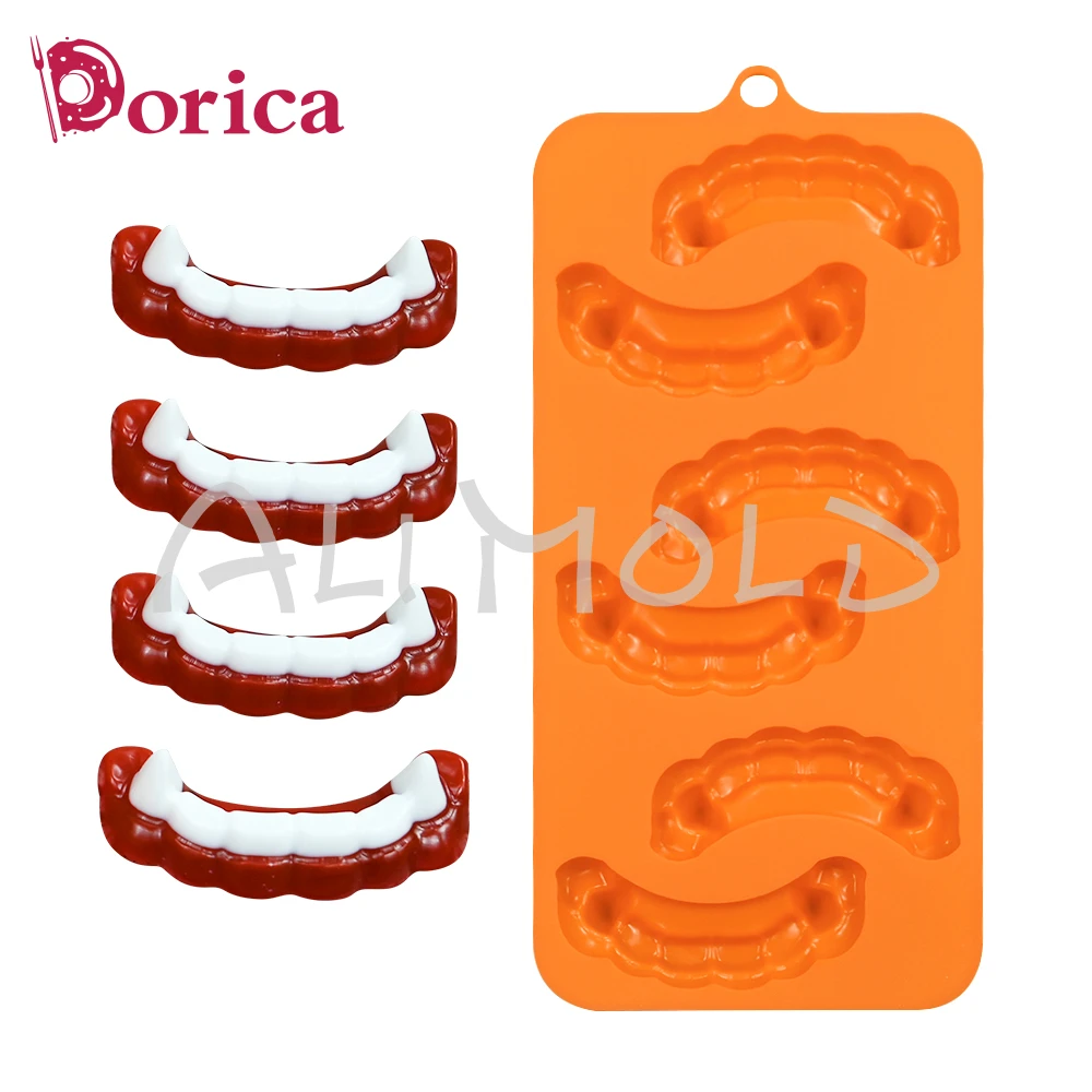 3D дизайн зубов брикет Хэллоуин помадка конфеты силиконовая форма Модель глины из