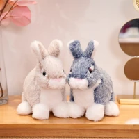 new lovely simulation rabbit plush toys stuffed soft hairy hare dolls cute toy pillow for kids boys girls birthday xmas gifts