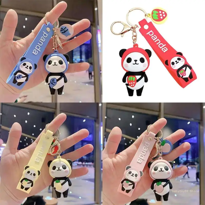 

Y4UD Cartoon Panda Silicone 3D Animal Keyrings Charm Gift for Special Days