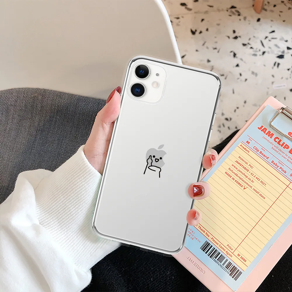 

Lovebay Funny Pattern Phone Case For iPhone 11 13 12 14 Pro Max XR XS 14 7 8 Plus Transparent Fall-proof Design Soft Back Covers