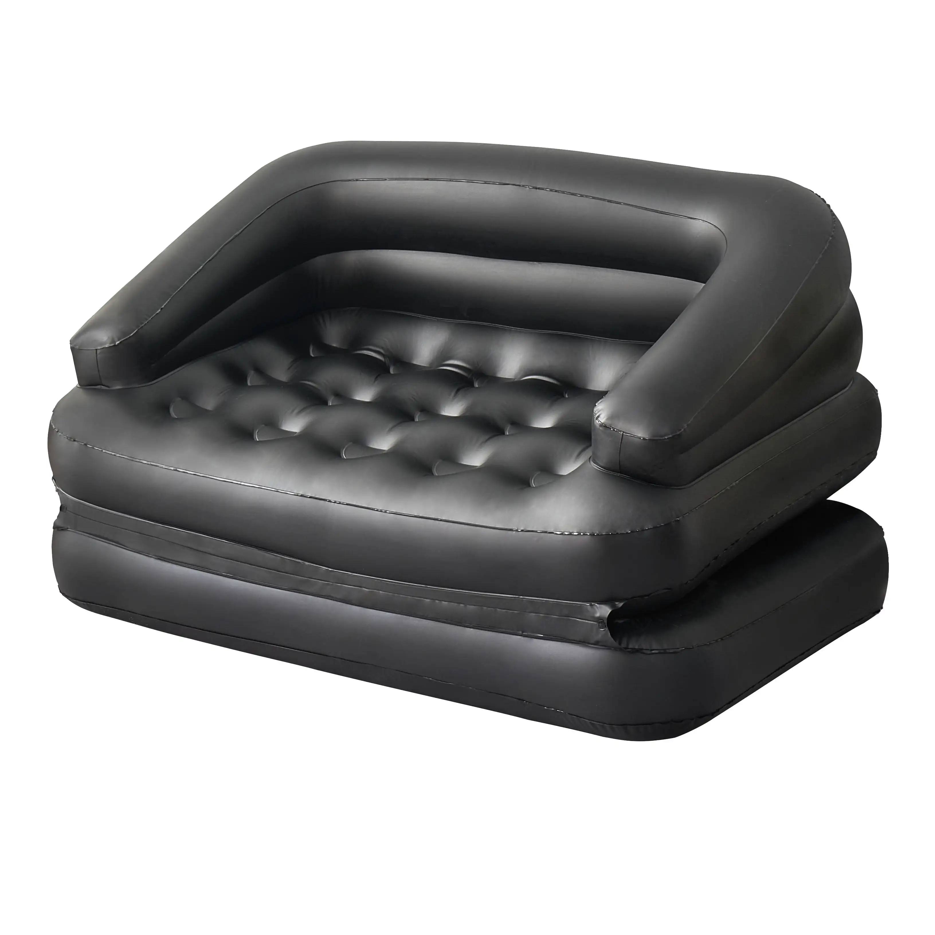 

Inflatable Sofa Bed, Air Mattress, Lounge Chair Couch Camping, 5-in-1, Full, Black