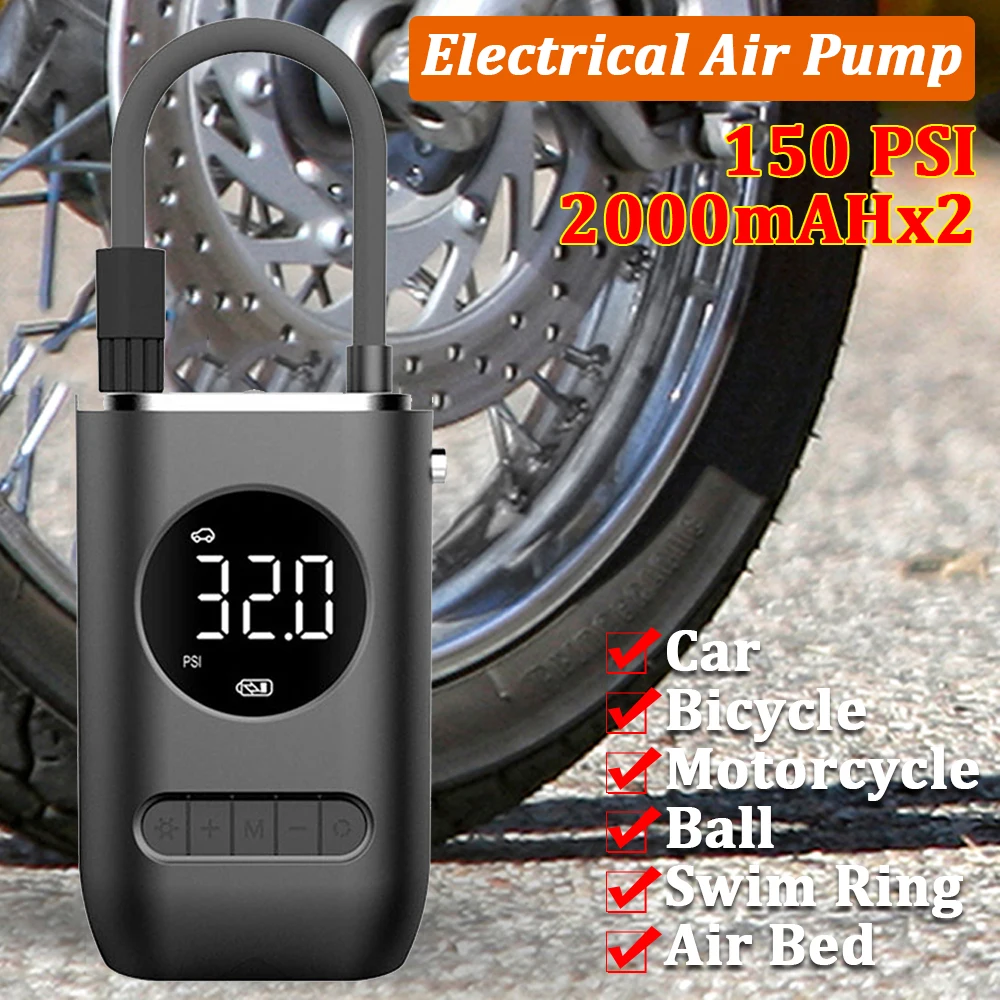 Electric Tyre Inflatable Pump For Motorcycle Bicycle Tire Handheld Portable Inflator Pump Car Accessories