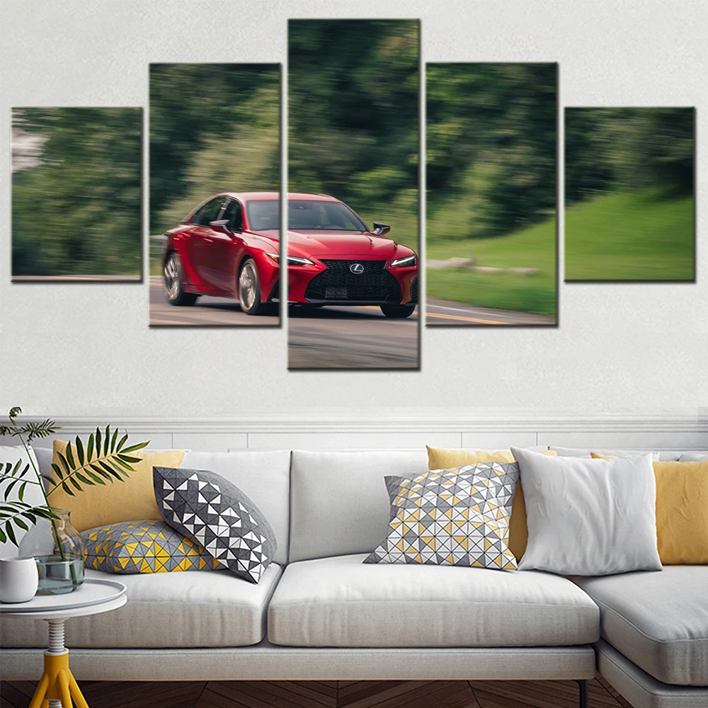 

5 Piece 2022 Lexus IS 500 F SPORT Performance Canvas Painting Poster and Prints Art Decor Picture On The Wall Interior Posters