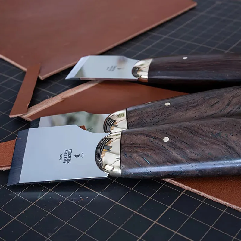 Нож для резки кожи YORKSHINE M390/440C ручка из стали и дерева инструмент ручной работы в
