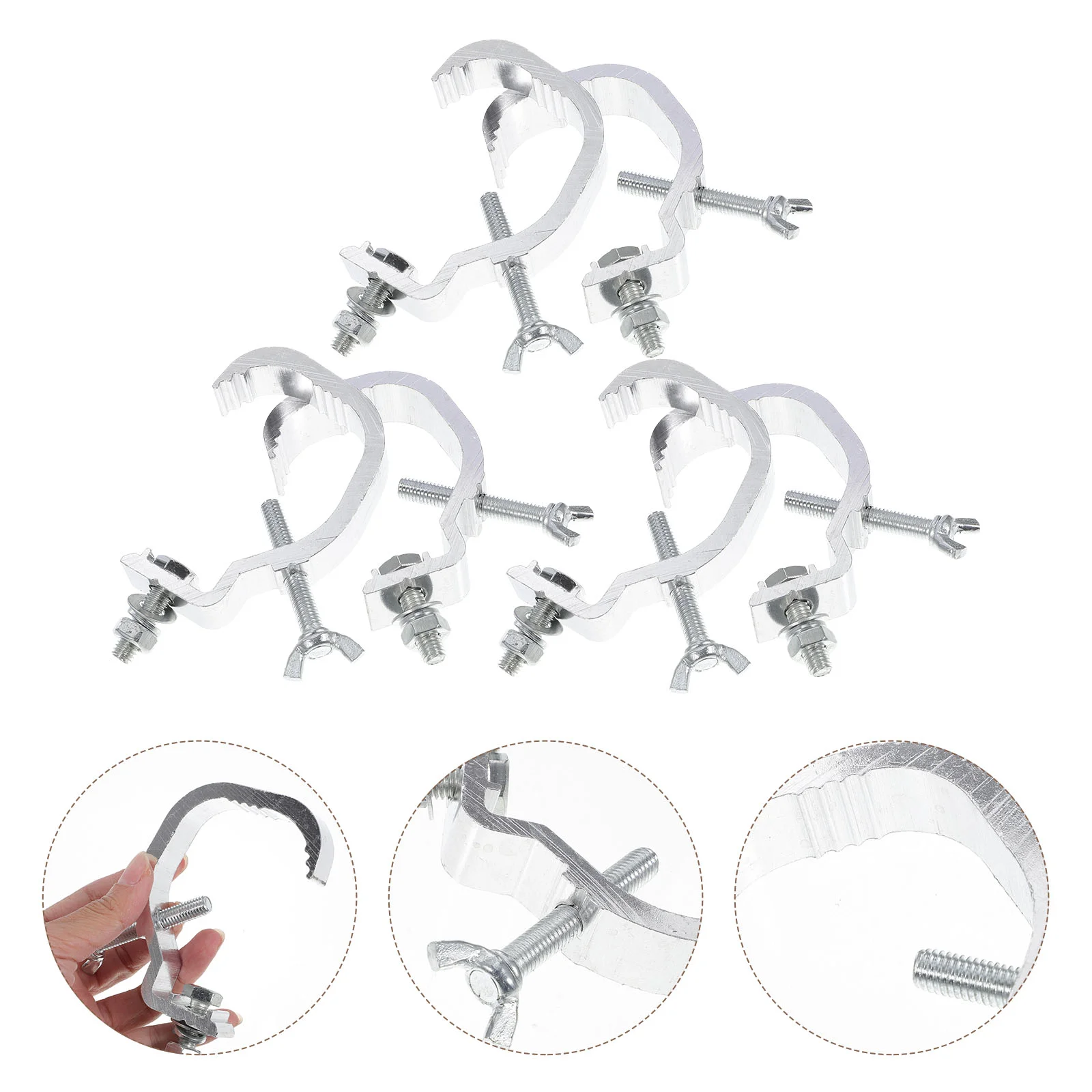 

6 Pcs Light Bracket Lights Truss Clamps Heavy Duty Hook Stage Hooks Dj Stand O-clamp Clip Metal