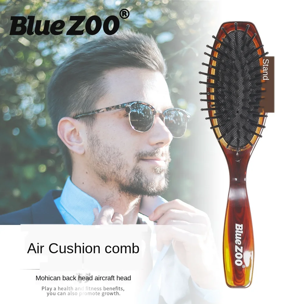 

Blue ZOOMen's and Women's Oval Air Cushion Comb Anti-static Head Massage Hair Tool Comb Amber Anti-static Hair Comb