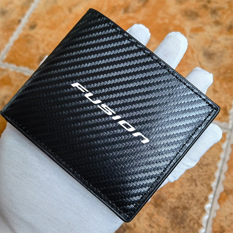 

for ford fusion car carbon fiber leather wallet Card package car Accessories