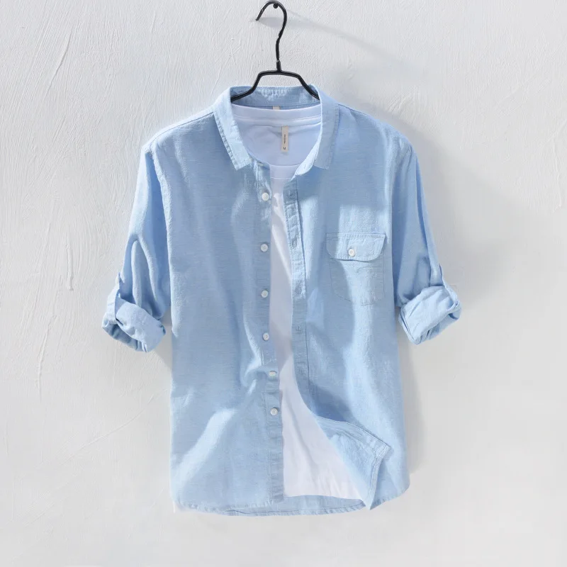 

2022 Men's New Cotton and Linen Shirt