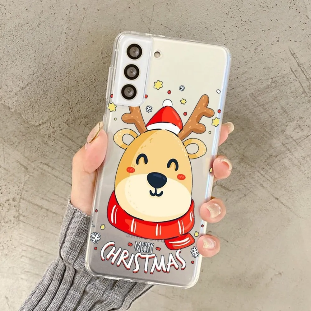 Рождественский мультяшный новогодний подарок чехол для телефона Samsung S 20 21 22 23 Redmi