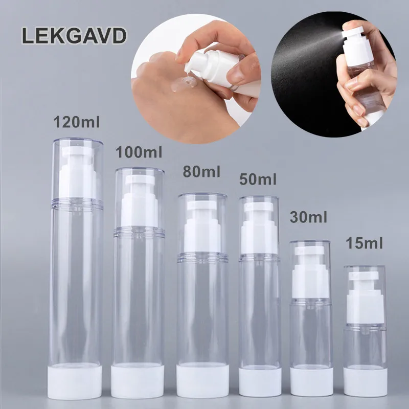 15/30/50/80/100ml Vacuum Spray Lotion Bottle Travel Cosmetic Container Lotion Pump Bottle Facial Cream Airless Bottle Skin Care