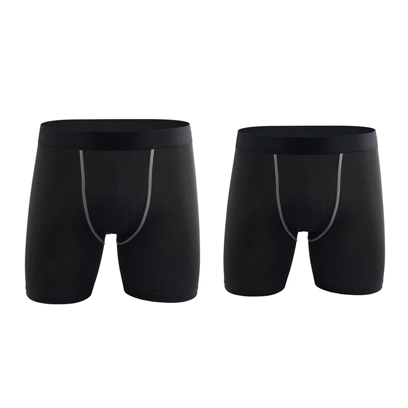 

-2X Men's Shorts Running Fitness Quick-Drying Compression Shorts Black S & M