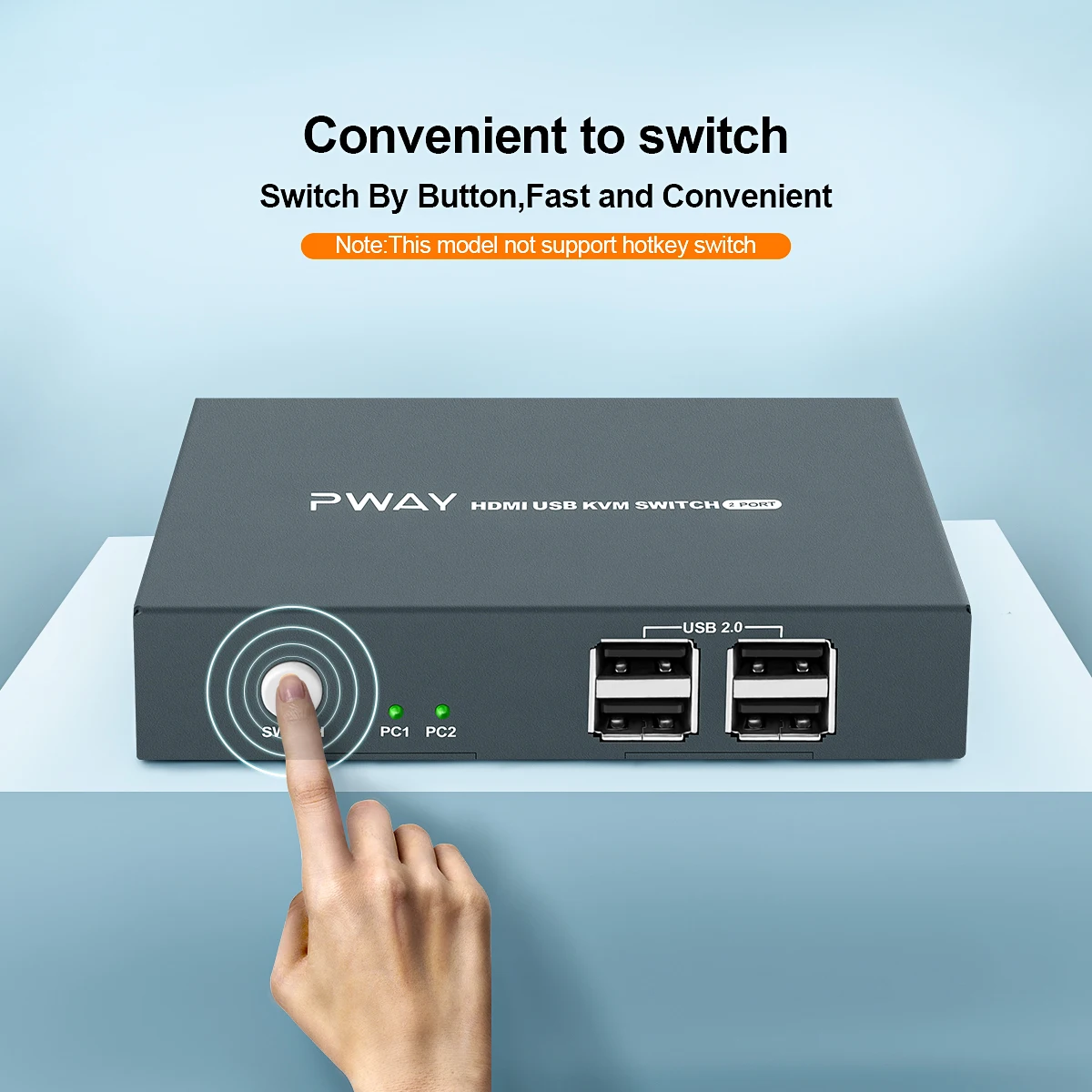 

USB KVM-переключатель PWAY, HDMI разветвитель, клавиатура и мышь, HD 4K @ 30 Гц, выход 2 в 1, концентратор с 4 USB-портами для ПК, Macbook, ноутбука