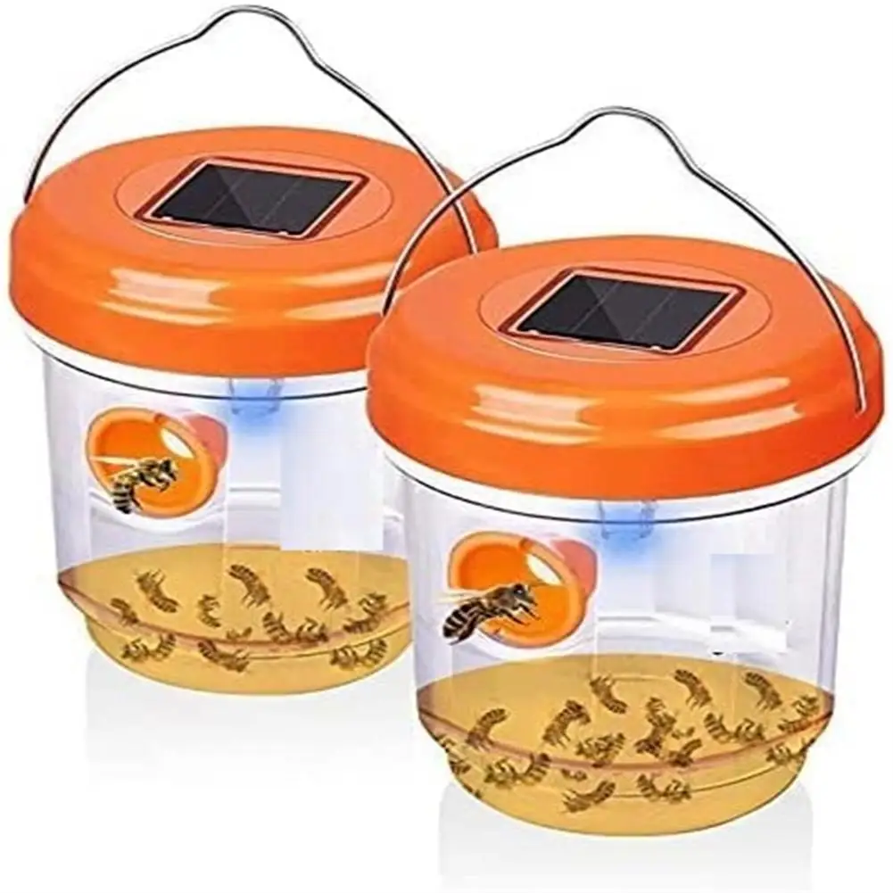 

2 Pcs Wasp Traps for Hunting Wasps Bees Hornets Insects,Traps Wasp Trap Catcher Reusable Solar Powered Hanging for Outdoor