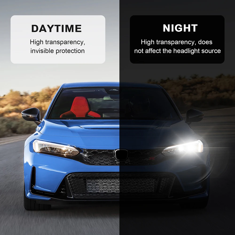 Фото Для Honda Civic Type R 2023 2024, пленка для автомобильных фар, ТПУ, PPF, прозрачная защитная пленка, аксессуары для столба заднего вида A B №4
