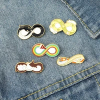 fashion simple number 8 enamel pin custom alloy brooch rainbow rocket coffee snake mouse badge mens and womens fashion jewelry