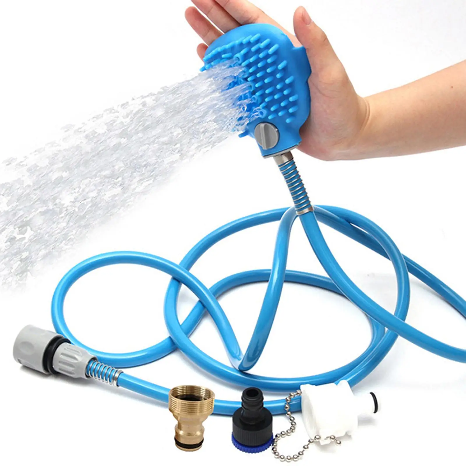

Dog Bath Shampoo Brush with Hose and Faucet Adapter Dog Bathing Glove Cleaner Comb Pet Cat Shower Sprayer for Bathing Tool