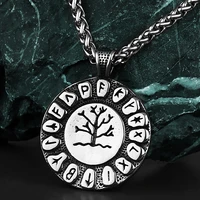 viking tree of life odin rune pendant mens amulet fashion retro 316l stainless steel pendant necklace gift jewelry wholesale