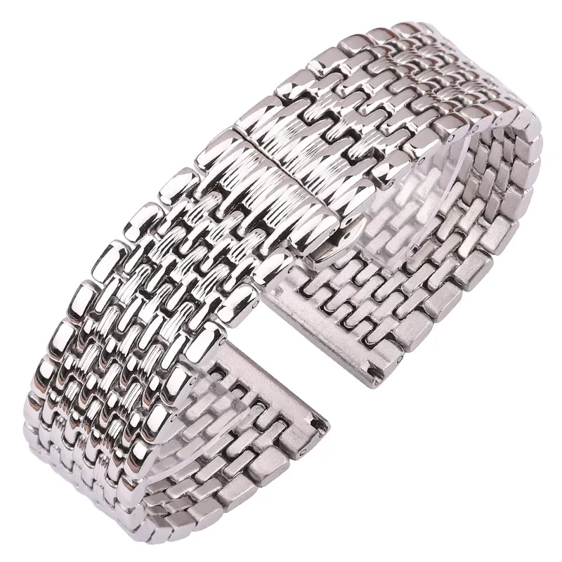 

Stainless Steel Watch Band Bracelet Women Men 16mm 18mm 20mm 22mm Silver Straight End Watchband Strap Watch Accessories
