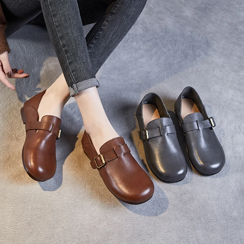 Лоферы XMWRLW женские из натуральной кожи туфли ручной работы на плоской резиновой