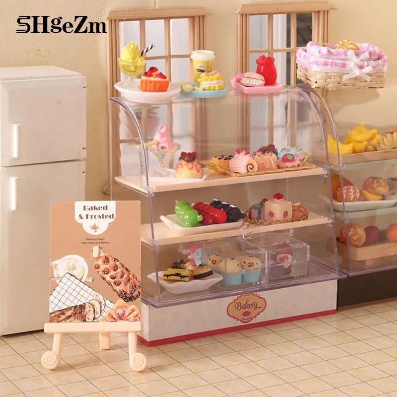 

Масштаб 1:12 1:6 миниатюрный кукольный домик для магазина, выставочный стеллаж из смолы для хлебобулочных тортов, стеллаж для кукольного домика ручной работы
