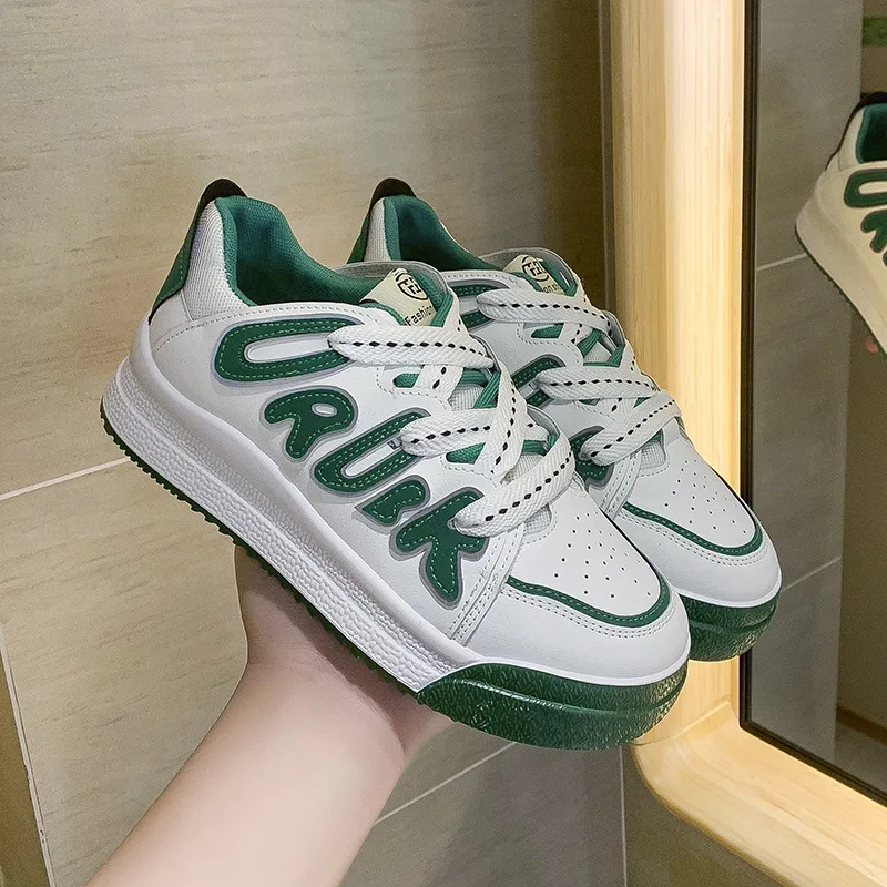 

Кроссовки женские на платформе, Вулканизированная подошва, дышащие, теннисная обувь для бега, роскошные брендовые, зеленые