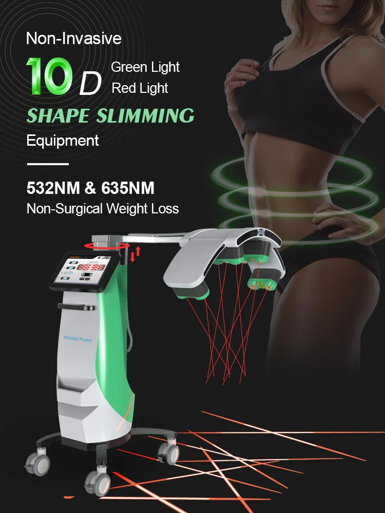 Профессиональный Изумрудный Лазерный Аппарат Maxlipo 10D для безболезненного