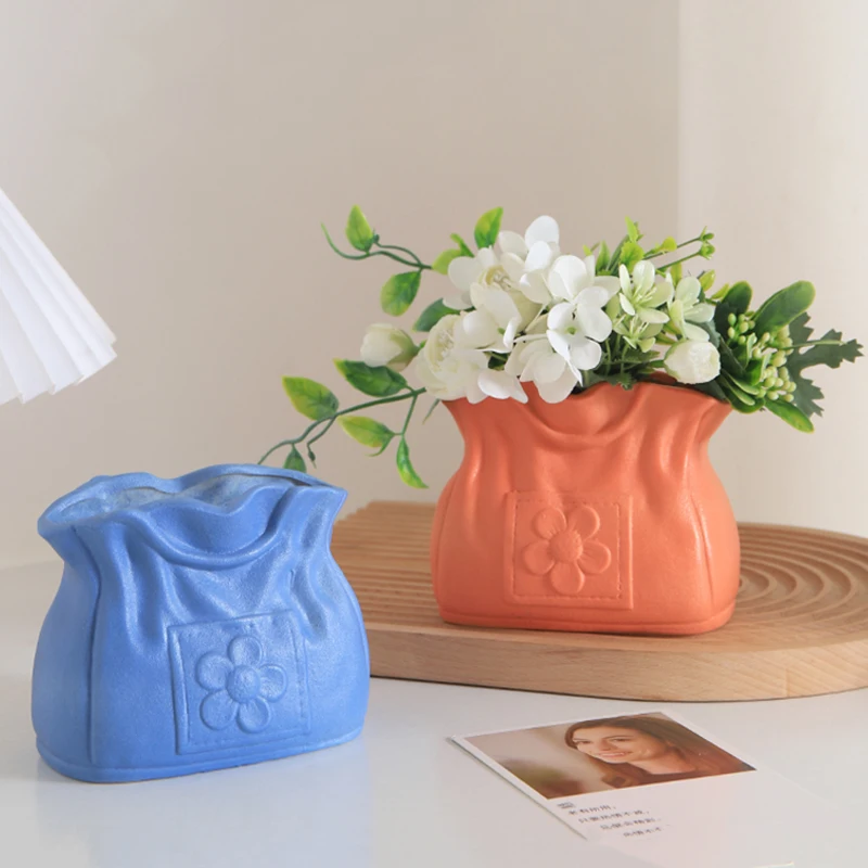 

Креативная ваза, аксессуары для украшения дома, сумочка, модель, Цветочная композиция, европейская Современная Художественная Цветочная ва...