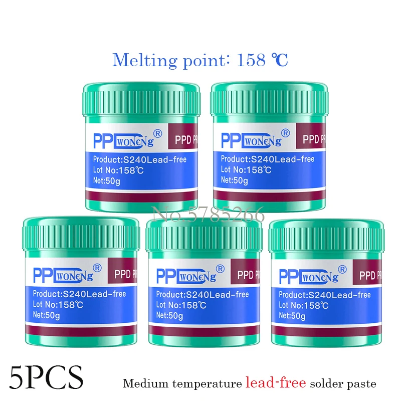 5 шт. PPD бессвинцовая паяльная паста низкосредняя высокотемпературная точка