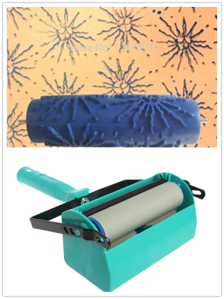 

Two-color Wall Decoration Paint Spraying Machine with 7 Inch Roller Brush Tool Paint Brushes for Wall Hand Roller Brayer 066C