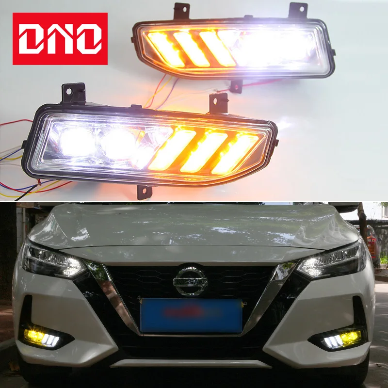 

LED DRL Daylights For Nissan X-trail X trail 2017 2018 2019 2020 Yellow Turn Signal Daytime Running Headlamps Auto Driving Lamp