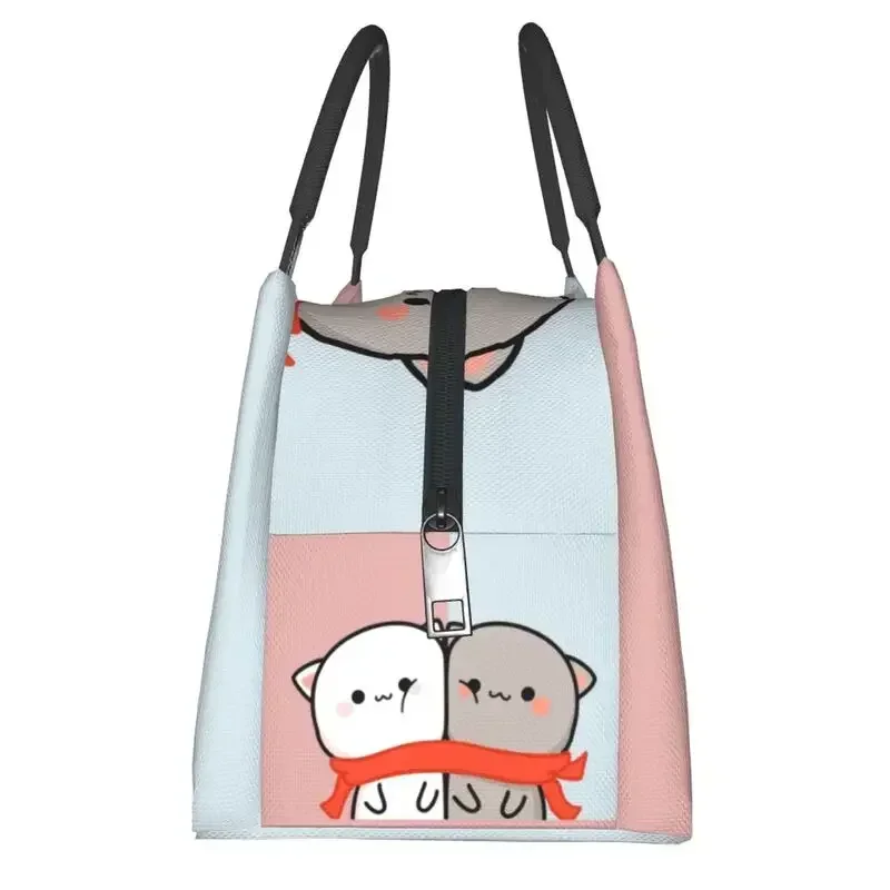 Изолированные сумки для обеда Mochi Cat Peach и Goma на День святого Валентина женщин