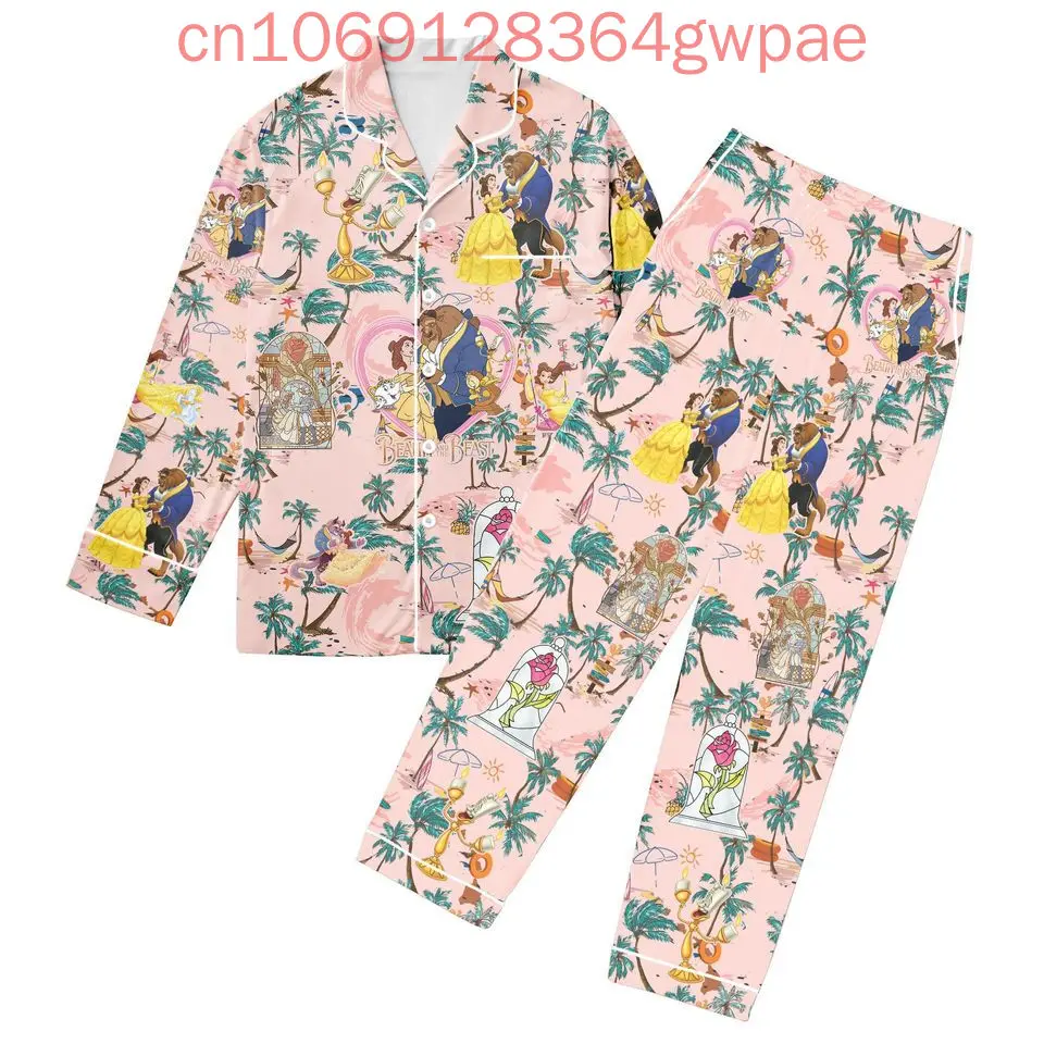 Пижамный комплект Disney Beauty And The Beast с 3D принтом повседневная мужская и женская