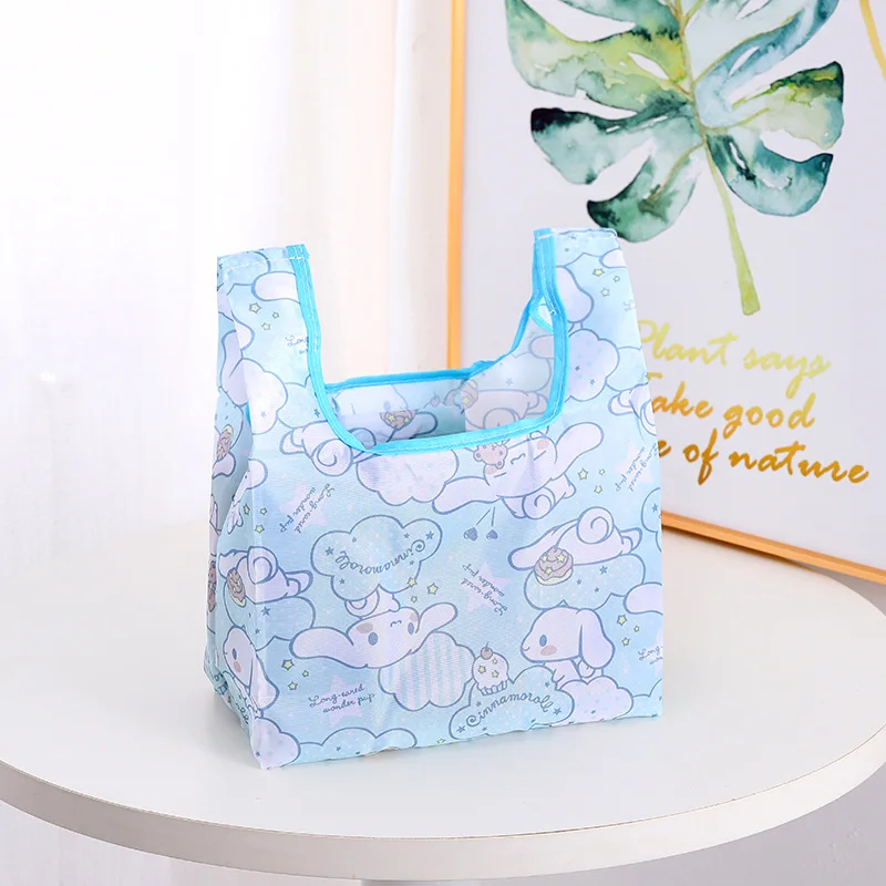 Маленькая милая кукла с рисунком из мультфильма, складная простая ручная сумка для покупок, портативная мини-экологичная сумка, ручная сумка