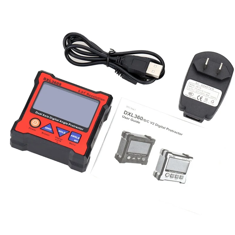 DXL360S цифровой угловой транспортир перезаряжаемый одноосный двухосевой