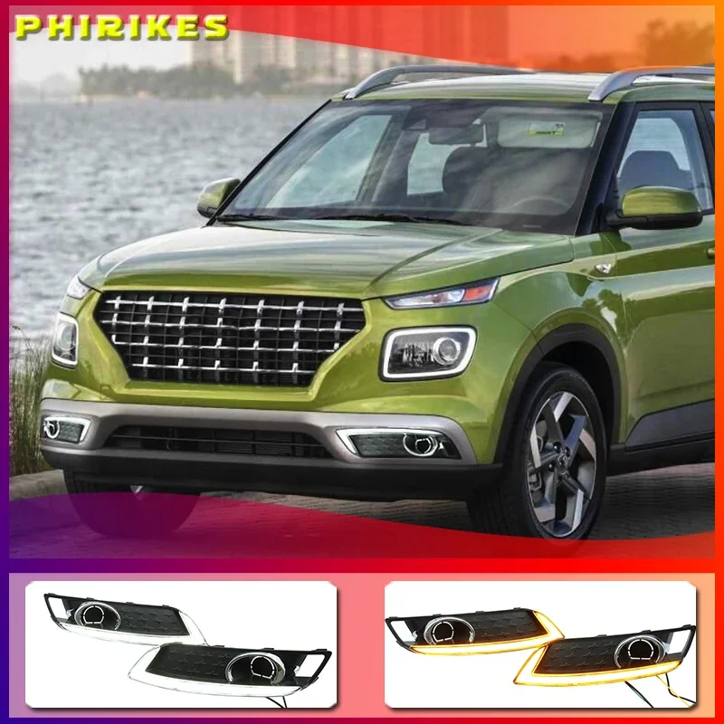 2 шт. отложным воротником желтый сигнал реле 12V автомобильные лампы дневного