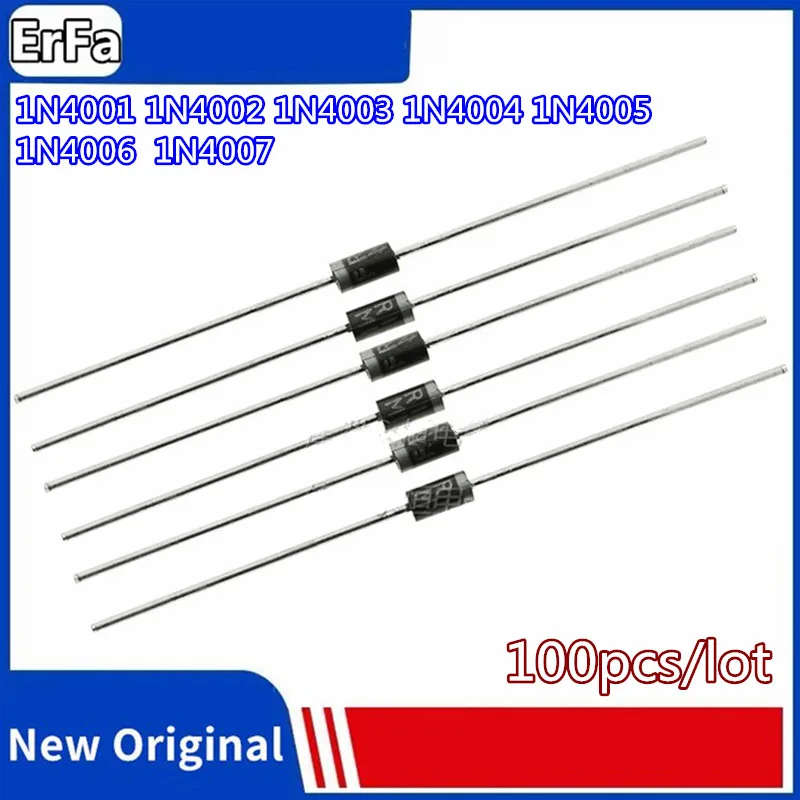 

100pcs 1N4001 1N4002 1N4003 1N4004 1N4005 1N4006 1N4007 DO-41 Rectifier diode New