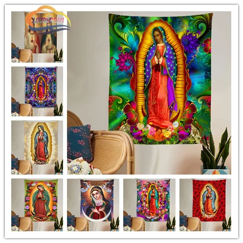 

Blessed Virgin Mary Mother of Jesus tapestry new Northern Europe style religious belief tapestry polyester Wall decoration