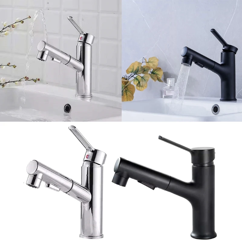 Выдвижной Смеситель для ванной комнаты смеситель раковины горячей и холодной