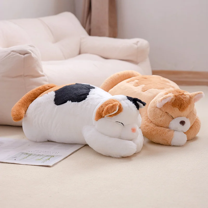 

New 63CM Japanese Kawaii Soft Plush Lying Cat Toy Stuffed Animal Dolls Kids Birthday Gift Lovely Fat Cats Pillow Home Decoration
